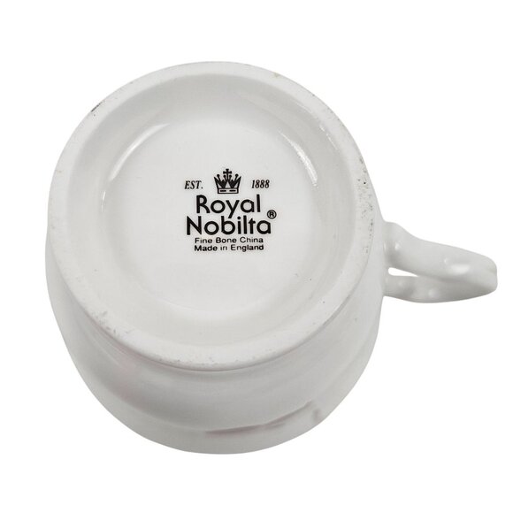 Royal Nobilta Teacup Saucer Set China Fruit Design Gold Trim England Vintage - Picture 8 of 8